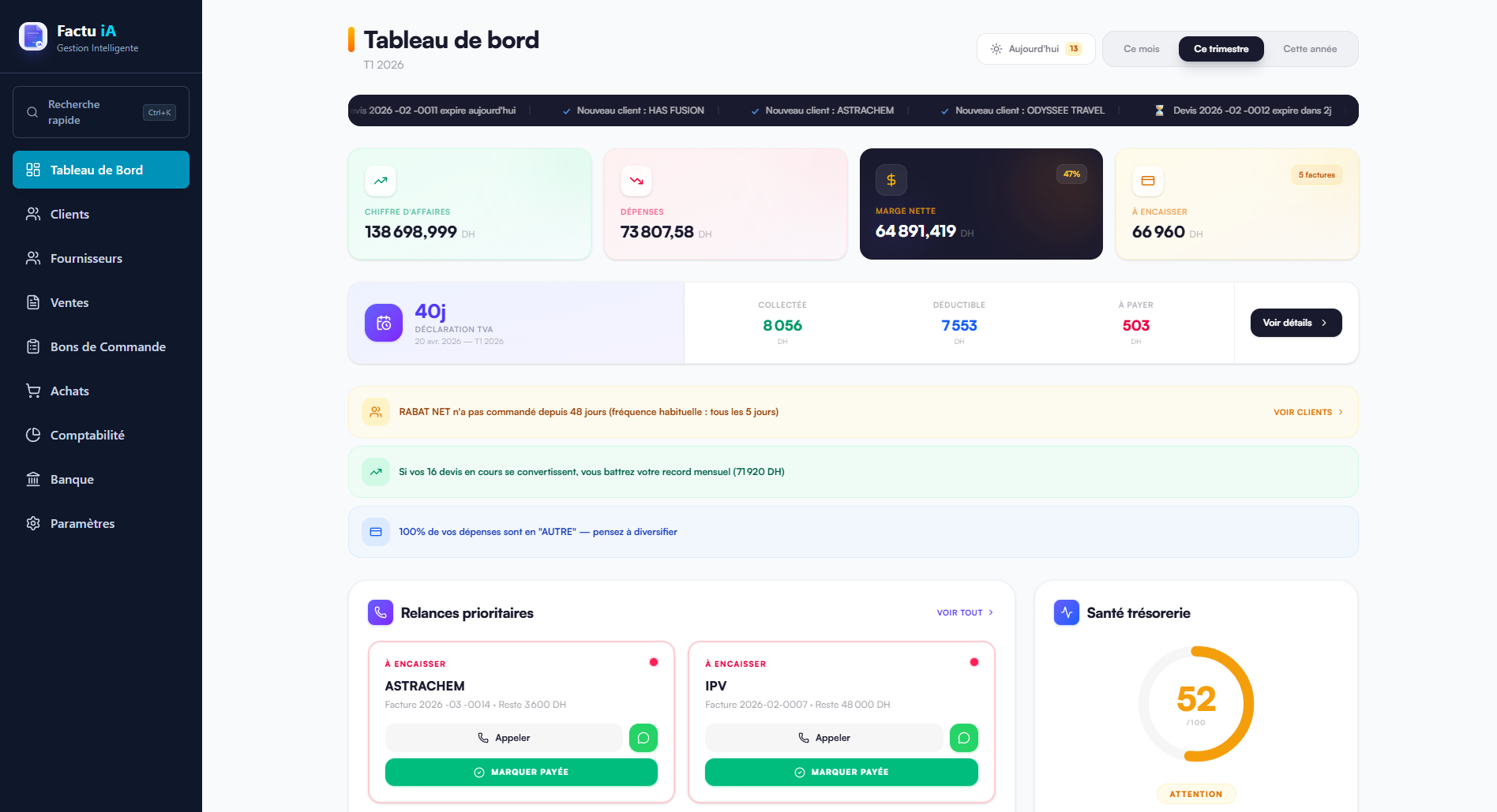 Factu iA — Moroccan invoicing, rebuilt around speed.